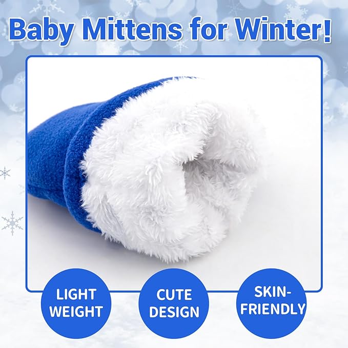 BAVST Baby Toddler Winter Mittens Girls Warm Fleece Lined Gloves Kids Sherpa Lined Mittens for Boys