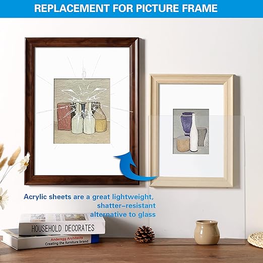 10 Pack 3.93x5.9 Clear Acrylic Sheet 2mm Thick, Clear Plexiglass Sheet 10x15cm, Plastic Plexiglass Board Acrylic Board for Wall Crafts Glass Picture Frame DIY Projects Signs and Painting