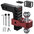 Orion Motor Tech Adjustable Trailer Hitch for 2 in. Receiver, Dual-Ball Mount Tow Hitch with 6 Drop/Rise 2 & 2-5/16 Balls, Drop