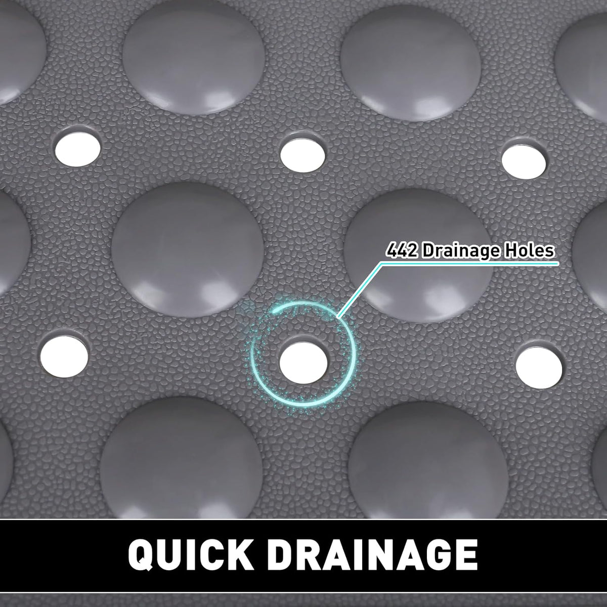 Shower Mat Non Slip: 47.2 x 31.5 Inch Extra Large TPE Shower Mats for Inside Shower - Anti Slip Shower Stall Matt with Drain Hole and Suction Cups for Elderly