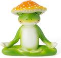 Meditation Frog Resin Statue - Yoga Meditation Frog Statue for Desk Living Room Resin Figurine for Home Patio Office Decoration Cute Plant Statues for Tabletop Garden Office Backyard Decor