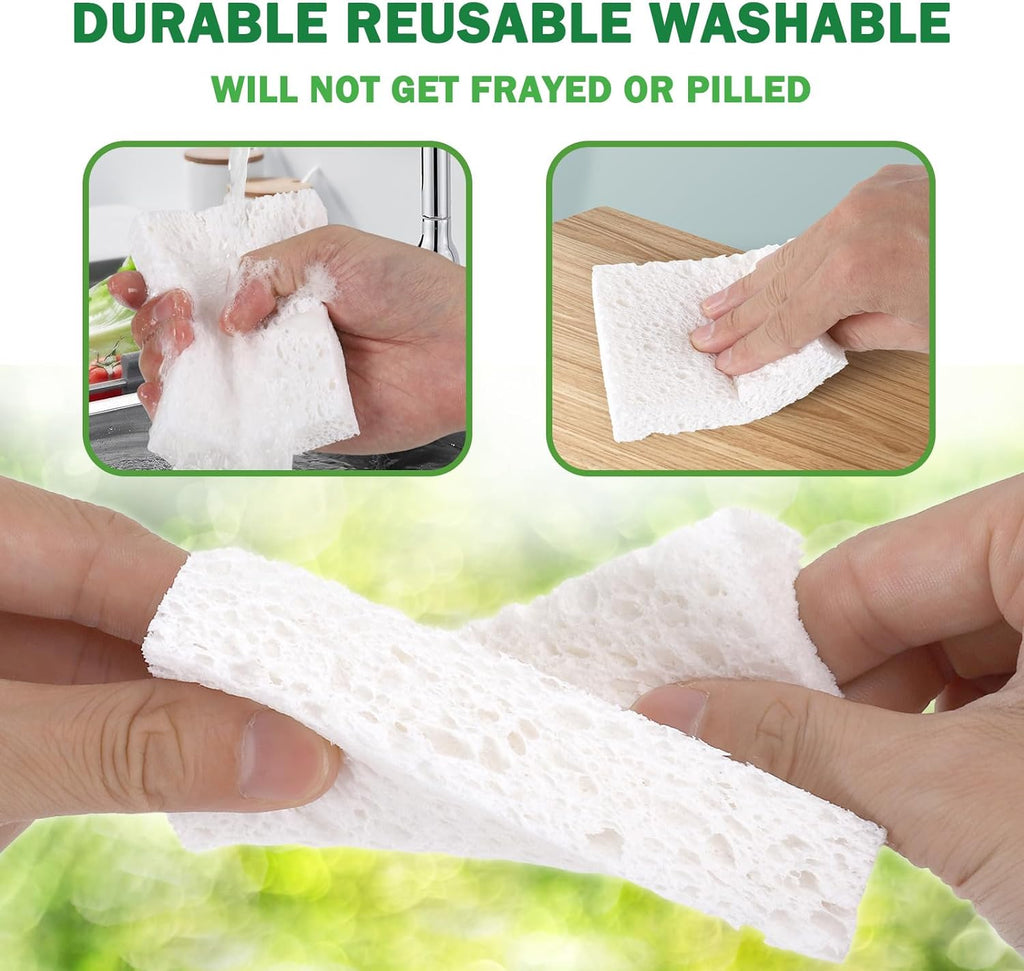 12 Pack Dishwashing Sponges Natural Cellulose Sponges Plant Based Resilient and Reusable Soft Dish Sponges for Washing Dishes DIY Craft Sponge for Fun