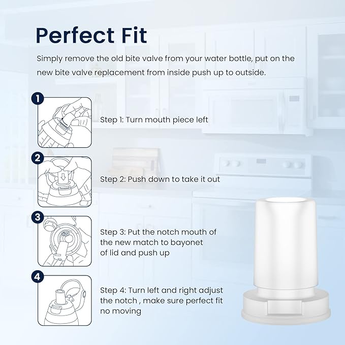 GLACIER FRESH Bottle Mouthpiece Replacement for Brita Water Bottle, Silicone Bottle Bite Valve Replacement Parts Compatible with Brita Water Bottles, 3 Packs