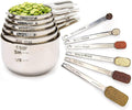 Simply Gourmet Measuring Cups and Spoons Set of 12 – Stainless Steel Kitchen Gadgets – Stackable Design with Long Handle Spoons – Fits in Jars – Cooking & Baking Measuring Set for Dry & Liquid