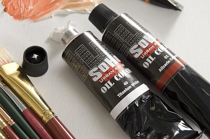 Soho Urban Artist Oil Paint - Lamp Black, 430 ml Can - Best Valued Oil Colors for Painting, Excellent Pigment Load
