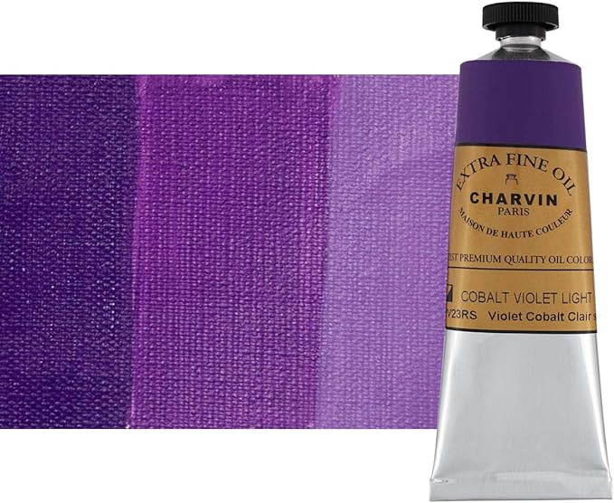 Charvin Extra Fine Oil Paint, Cobalt Violet Light Hue 60 ml - Triple-Milled, Rich Texture, Poppy Oil-Based, Light-Fast, Handmade, Archival Quality