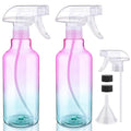 Plastic Spray Bottle 16.9oz Empty Spray Bottles Refillable Container Trigger Sprayer for Cleaning Solutions, Water, Plants, Pet, Essential Oils, Hair, 2 Pack (gradient)