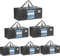 VENO 6 Pack Moving Bags Extra Large Storage Bags for College Move-In, Heavy-Duty Storage Totes, Packing Boxes, and Wardrobe Moving Supplies - Durable Laundry Bags for Clothes (Gray w/Window, 6 Pack)