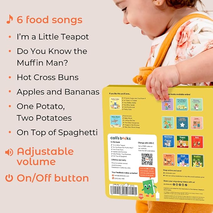 Cali's Books I'm a Little Teapot Interactive Musical Book for Toddlers 1-3 | Books for 1 Year Old | Sound Book for Toddlers | Singing Books for Toddlers | Great