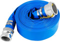 1.5" x 50 Ft Discharge Hose, Heavy Duty PVC Lay Flat Water Backwash Hose,Durable Pool Drain Hose with Aluminum CE Fittings for Water Pump And Filters