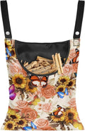 Butterfly Clothespin Bag with Hanging Sunflowers Rose Hook Waterproof Clothes Pin Hanging Bag Space-Saving Clothespin Storage Organize Clothespin Bag for Clothesline Outdoor