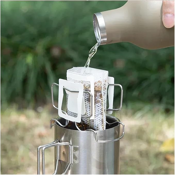 1x Coffee Filter Holder Portable Reusable Outdoor Tea Filters Dripper Baskets Disposable Ear Drip Paper Bag Shelf Japanese Style(C)