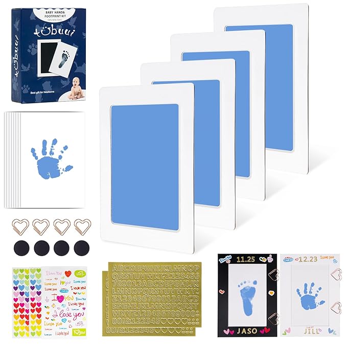 Inkless Baby Hand and Footprint Kit,Clean Touch Ink Pad for Baby Footprint Kit,No Mess Dog Paw Print Kit,DIY Footprint Ink for Baby Keepsake Gifts for Boys and Girls