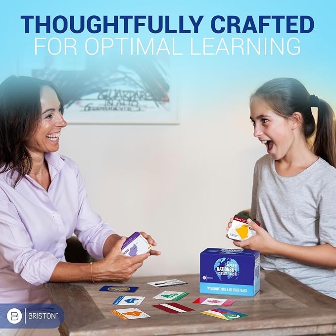 Countries of The World Flashcards – 290 Country & US States Complete with Capital, Continent, Flag & More – Educational Geography Flash Card Game Gift for Kids, Family & Adults [Updated August 2024]