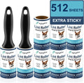Lint Rollers for Pet Hair Extra Sticky, Dog Cat Pet Hair Remover Couch Lint Roller Travel Size Lint Remover for Clothes, 2 Reusable Handles+8 Lint Roller Refills Pack, 512 Sheets Total