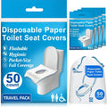 Disposable Toilet Seat Covers Flushable XL 50 Pack – Adults & Kids Potty Training Travel Toilet Seat Cover – 100% Biodegradable Public Restroom Protection for Airplane, Camping, Festivals