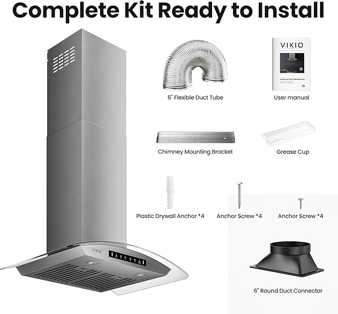 30" Wall Mount Range Hood Tempered Glass 900 CFM, Kitchen Chimney Vent Stainless Steel, with Gesture Sensing and Touch Control Switch Panel, 3-Speed Exhaust Fan Permanent Filter