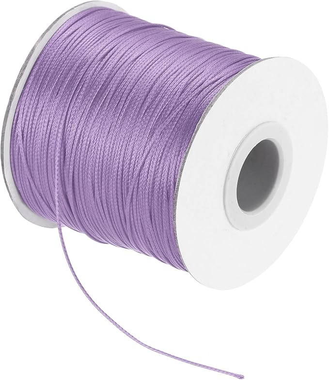 MECCANIXITY Waxed Cord 0.5mm Waxed Polyester Cord 175 Yard Wax String for Bracelet Making, Necklaces, Beading, Jewelry Making and DIY Crafts(Light Purple)