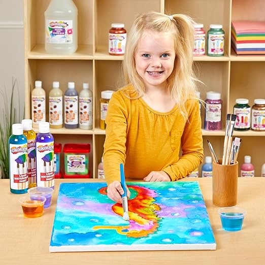 Colorations PLWS Liquid Watercolor Paint, 8 fl oz, Set of 8, Non-Toxic, Painting, Kids, Craft, Hobby, Fun, Water Color, Posters, Cool effects, Versatile, Gift