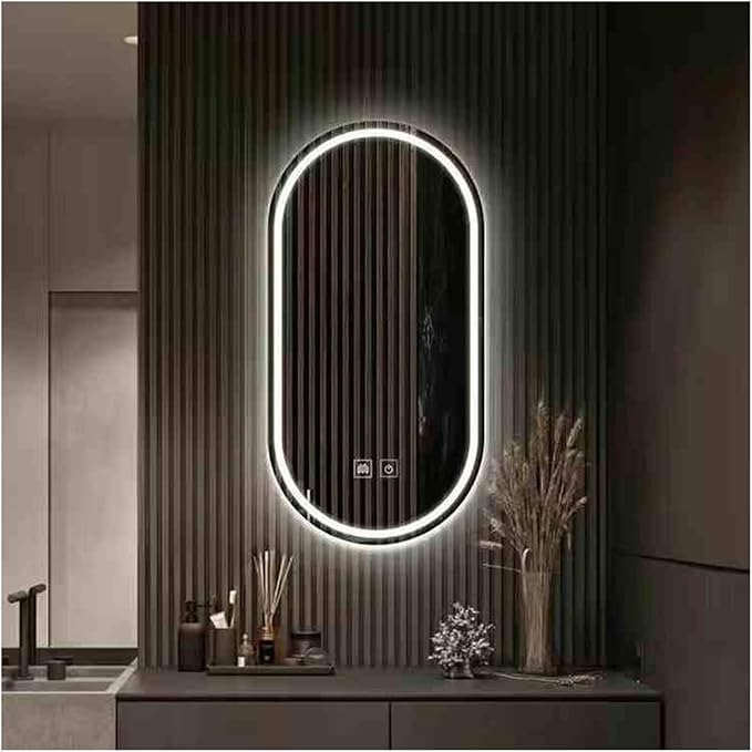 Bathroom Led Mirror ，Bathroom Mirror with LED Lights，Backlit Bathroom Mirror ，LED Mirror for Bathroom，Backlit Lighted Makeup Mirror，with Touch Sensor/Dimming/Demister pad(B,H90*W50cm/H35.4*W19.7IN)