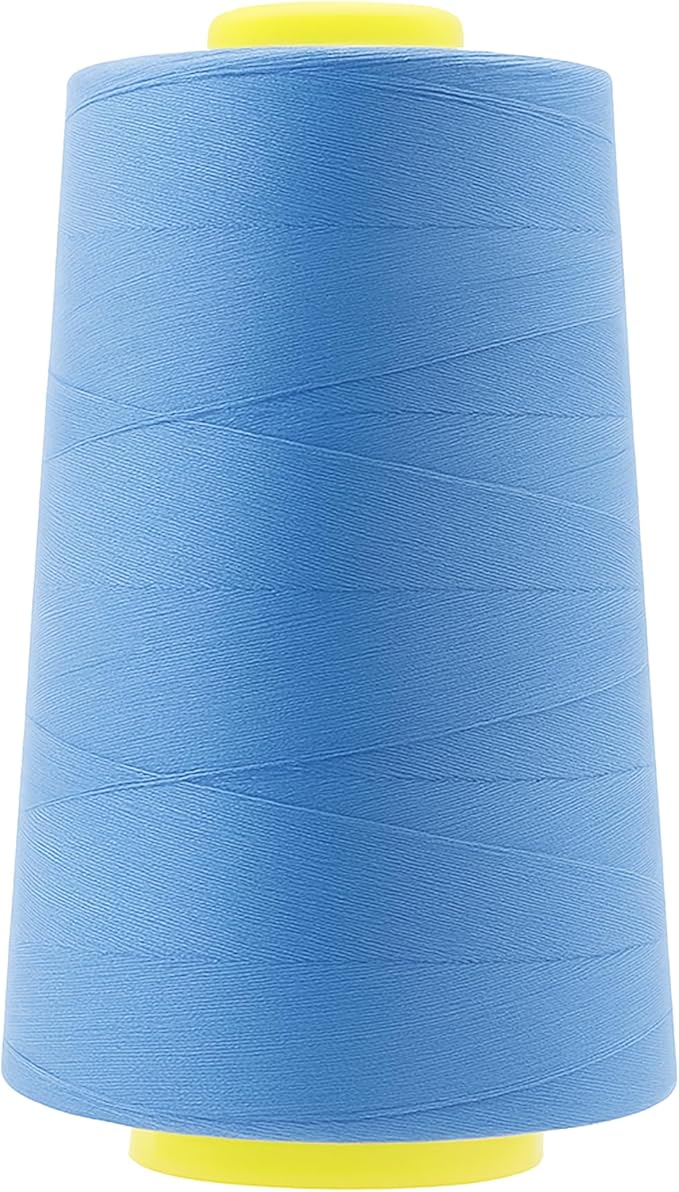 Mandala Crafts 4 Pack of Serger Threads Cones Spools - 40S/2 24000 Yards Polyester Dusty Blue Threads for Sergers Machine and Overlock Quilting Sewing Machine
