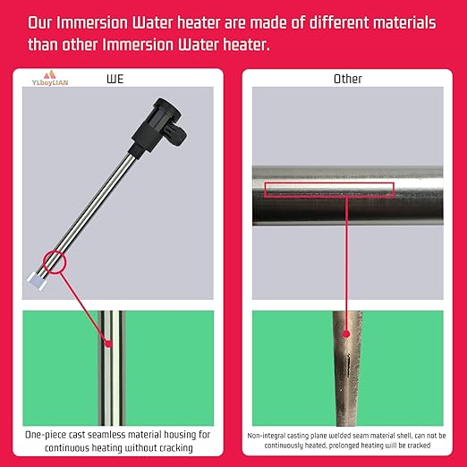 1500W Titanium Submersible Electric Immersion Water Heater with Temp Control & GFCI – Portable Heater for Hot Tubs, Above-Ground Pools, Swimming Pool, baptismal Pools, Spa & Inflatable Pools