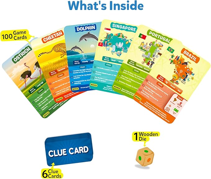 Skillmatics Guess in 10 Animals & Countries Combo, Perfect for Boys, Girls, Kids & Families Who Love Card Games, Educational Toys, Travel Games, Trivia, Gifts for Ages 6, 7, 8, 9, 10 & Up