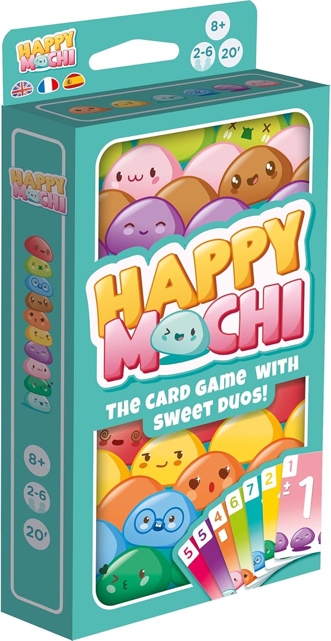 Asmodee Happy Mochi Card Game (Eco-Blister) - Fast-Paced Strategy Game for Kids & Families with Colorful Effects & Cute Mochi Characters, Ages 8+, 2-6 Players, 20 Minute Playtime