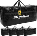 4 Pcs 96 Gallon Large Moving Bags with Zipper and Handles Foldable Storage Duffle Bags Heavy Duty Extra Large Totes for College Dorm Travel Clothes Blankets Bedding Moving (Black)