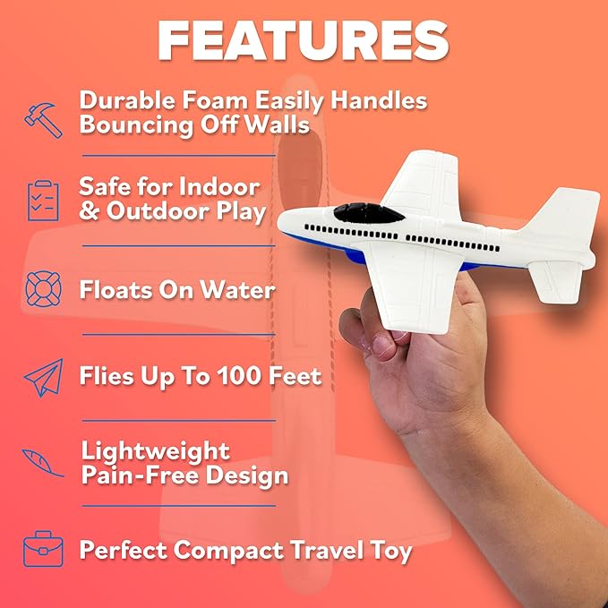Airplane Toy Foam Glider: Airplane Toys For 3 Year Old & Airplanes For Kids 2-4 Toy Airplane For Boys&GirlsFoam Model Plane & Planes Air Plane Toy, Toddlers