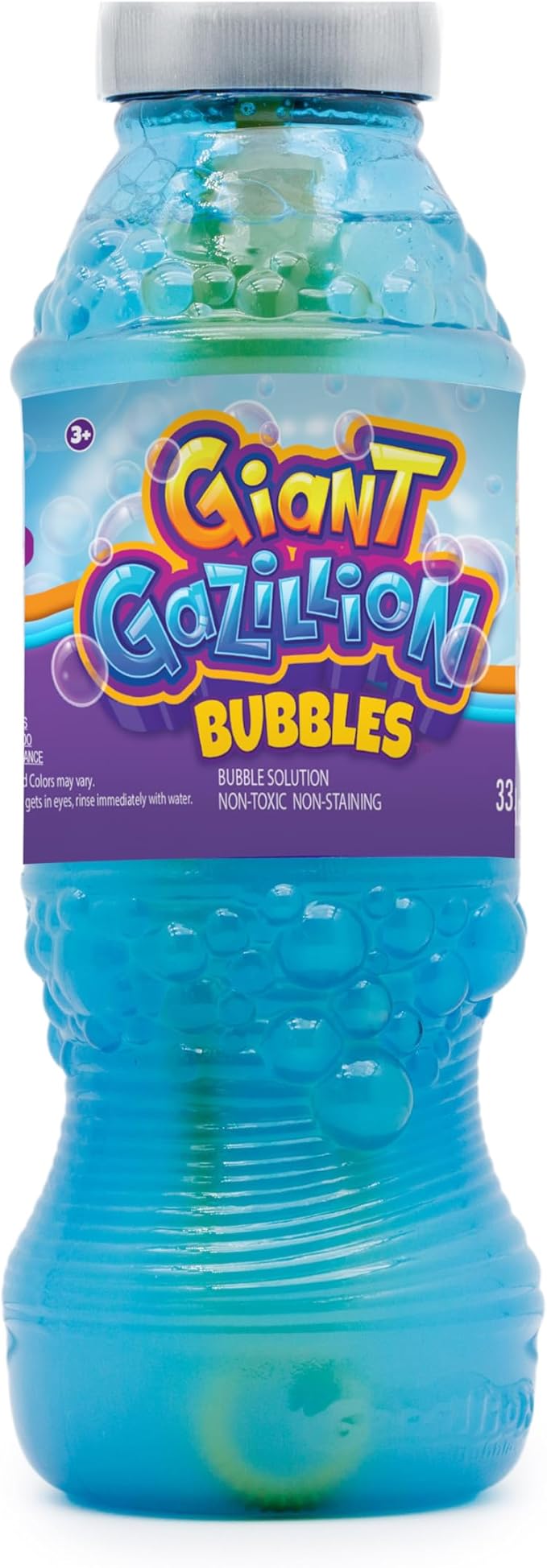 Gazillion Giant Bubble Solution 1¯L Creates Huge, Extra Elastic Bubbles, Safe & Non Toxic, Includes 7 in 1 Bubble Wand, Outdoor Refill for Wands, Machines & Kids Party Fun Ages 3