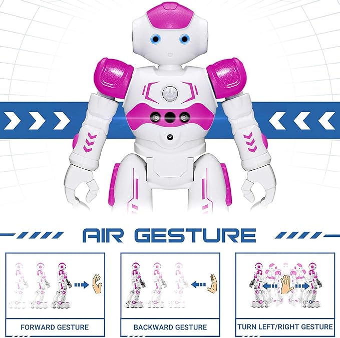 KingsDragon RC Robot Toys for Kids, Gesture & Sensing Programmable Remote Control Smart Robot for Age 3 4 5 6 7 8 Year Old Boys Girls Birthday Gift Present