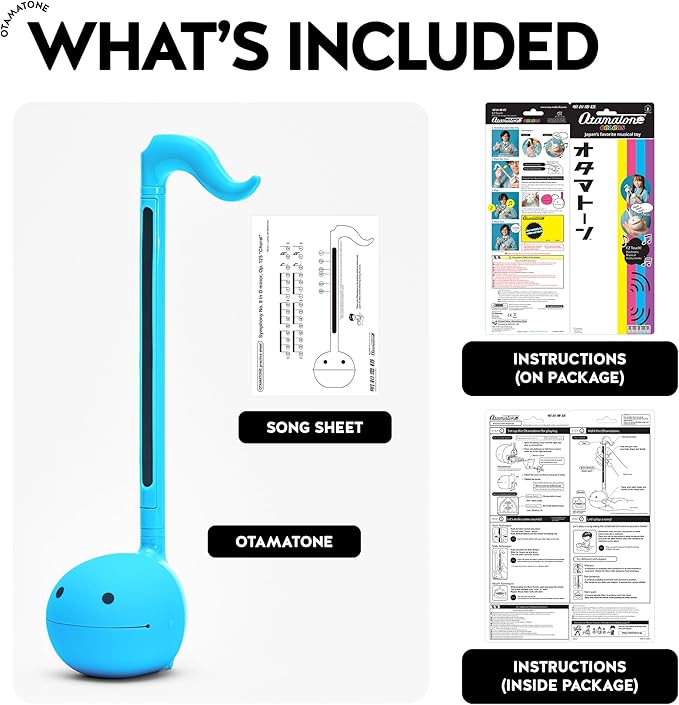 Otamatone Japanese Electronic Musical Instrument Portable Music Synthesizer from Japan by Maywa Denki Studio, Award Winning, Educational Fun Gift for Children, Teens & Adults - Blue