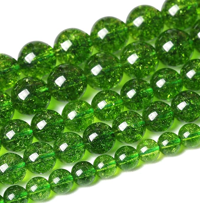 12MM Green Peridot Crystal Quartz Beads Natural Gemstone Beads Round Loose Beads for Jewelry and Bracelets Making 320pcs 15