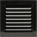 Repa Market 8" x 8" Inch (Inner Dimensions) Galvanized Black Soffit Vent Cover - Louvered Square Gable Vent with Mesh Screen - Intake/Exhaust Ventilation Grill - HVAC Ducting Return Air Vent Cover