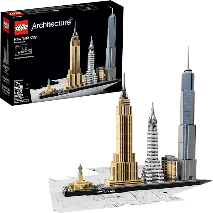 LEGO Architecture New York City Model Kit - Bedroom or Office Decor for Kids & Adults, Ages 12+ - Building Blocks to Display - NYC Gift & Souvenir Ideas - 21028