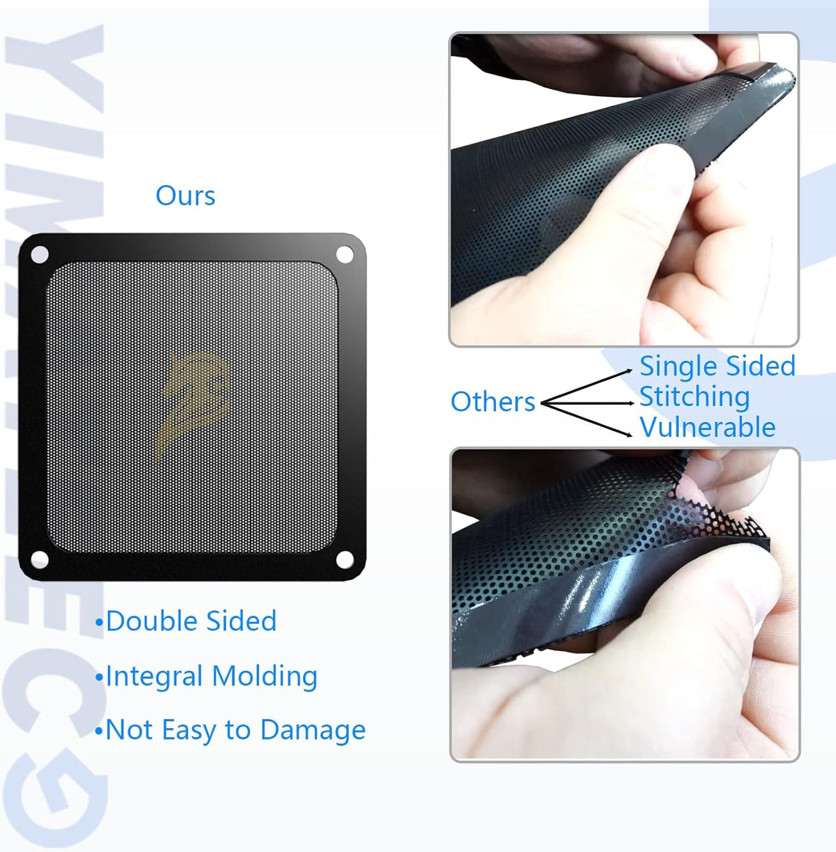 Dust Filter PC 140mm for Computer Cooler Fan/PSU/Routers Computer Fan Filter Grills PVC 50 Mesh, Magnetic Frame PC Cooler Filter Dustproof Mesh (PVC, 140 * 140mm, 5pcs, Black)