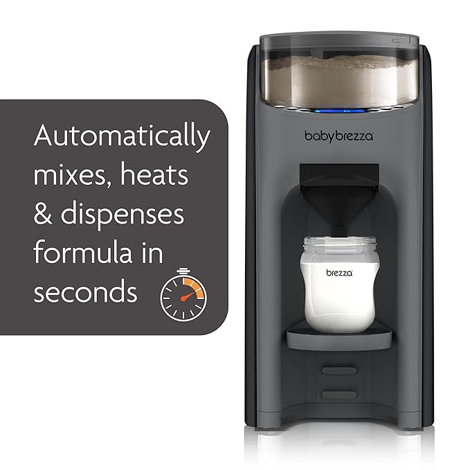 Baby Brezza New and Improved Formula Pro Advanced Formula Dispenser Machine - Automatically Mix a Warm Formula Bottle Instantly - Easily Make Bottle with Automatic Powder Blending, Charcoal