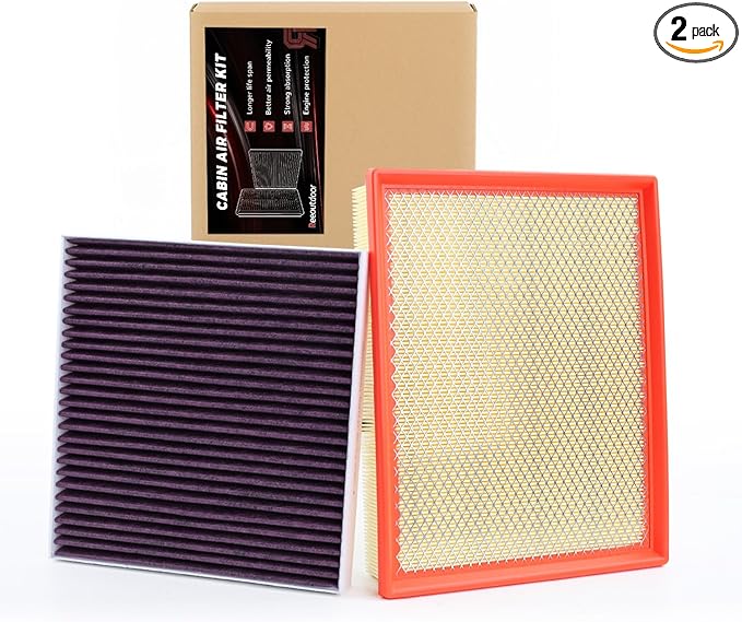 Engine & Cabin Air Filter Kit for 2014-2018 Silverado 1500 Sierra 1500, 2015-2019 Silverado 2500 HD Sierra 2500HD 6.0L ONLY,2015-2020 Suburban Tahoe Yukon,NOT FOR DIESEL 6.6L,Replaces# CA8755A,CF11809