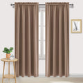 DWCN Blackout Curtains Room Darkening Thermal Insulated Bedroom Curtains Window Curtain Panels, 52 x 84 inches Long, Set of 2 Khaki Rod Pocket Drapes