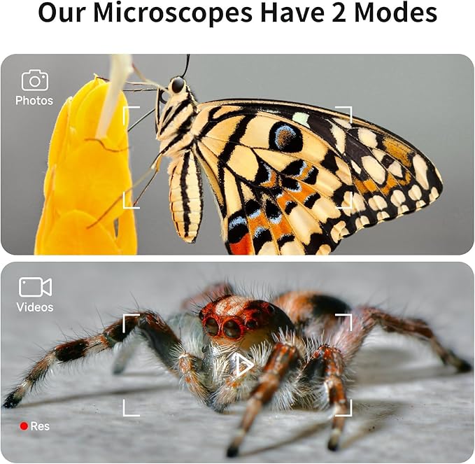 Microscope for Kids, Kids Microscope with 4.0" IPS Screen, Portable Digital Pocket Microscope for Kids 8-12, Miniscope Kids Compatible with iPhone Android Computer