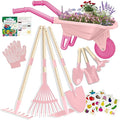Kids Gardening Tools Outdoor Toys Set Backyard Play with Wheelbarrow Educational STEM Learning Pretend Toys Outdoor Indoor for Toddlers Kids Boys Girls