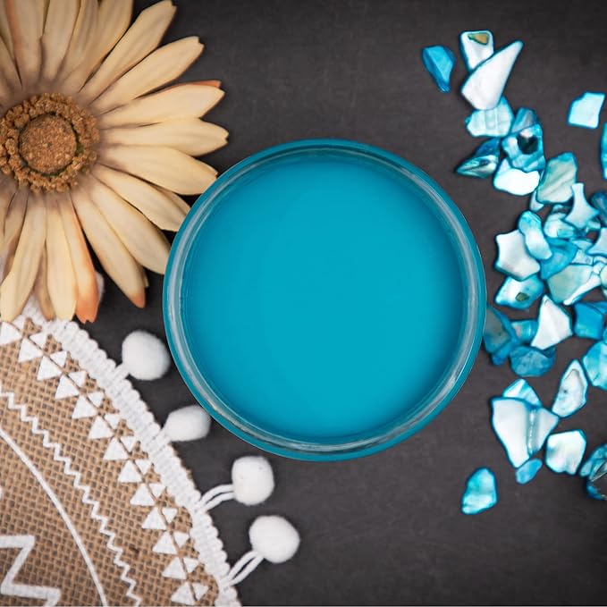 Dixie Belle Paint Company Chalk Finish Furniture Paint - Peacock (8oz) - Matte True Teal Chic Chalk Mineral DIY Furniture Paint
