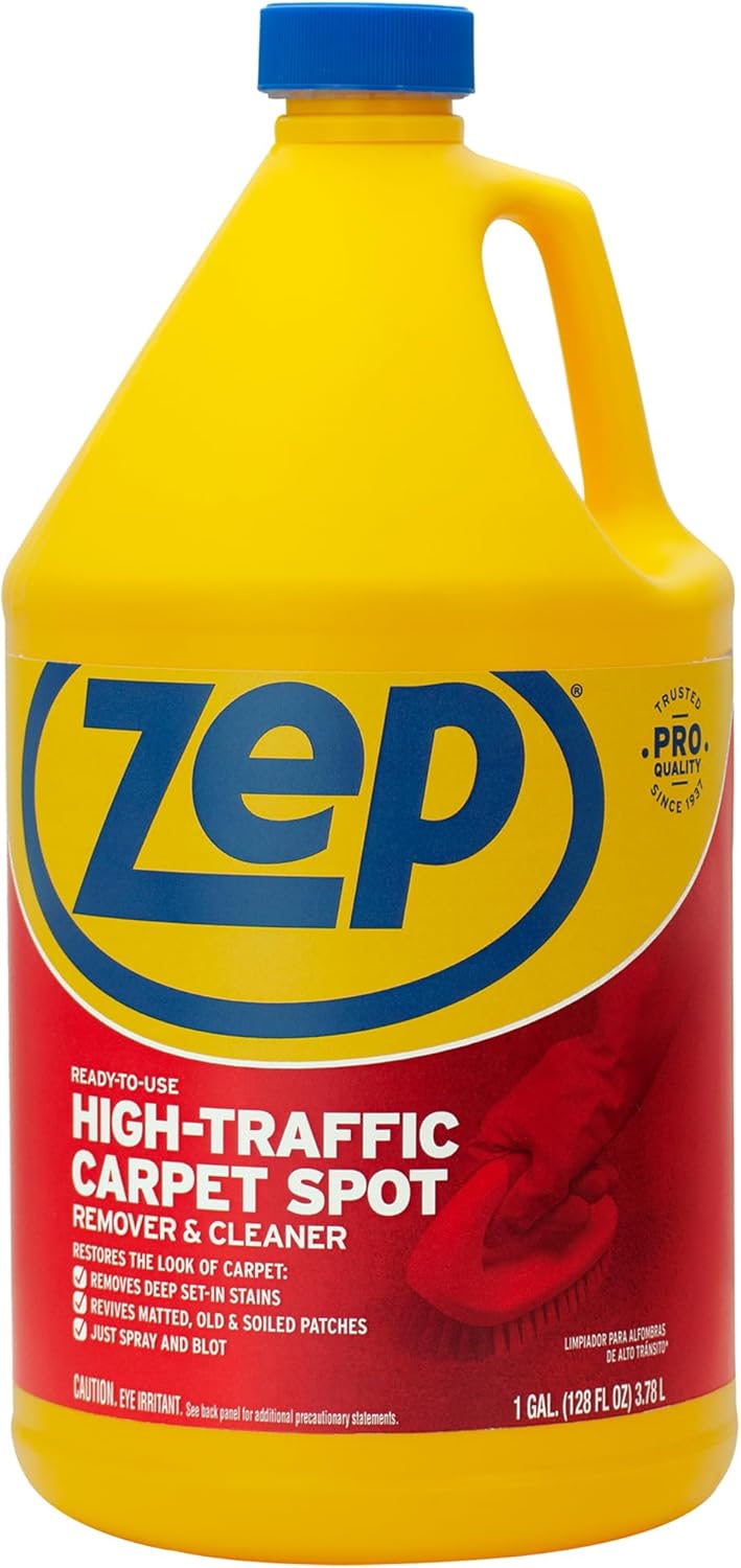 Zep High Traffic Carpet Cleaner - 1 Gallon (Case of 2) ZUHTC128 - Penetrating Formula Removes Deep Stains; Making High-Traffic Areas Look New Again