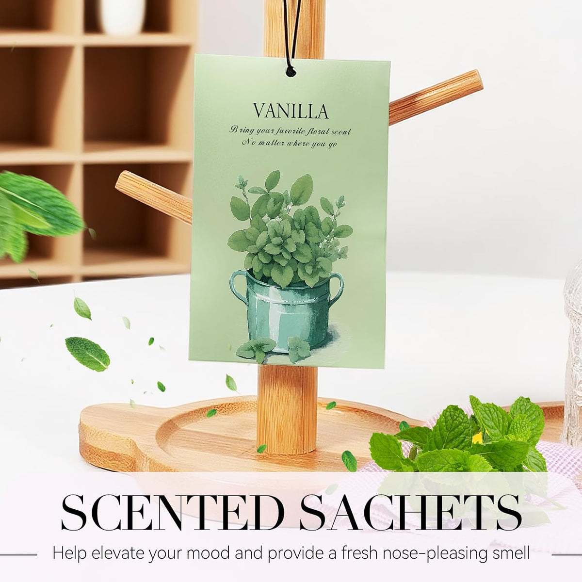 Vanilla Scented Sachet Bags - 12 Pack Closet Freshener Odor Eliminator, Long Lasting Home Fragrance for Drawers, Wardrobes & Cars, House Smell Good Products, Air Freshener for Closet