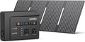 Powkey Solar Powered Generator,200W Portable Solar Generator Power Station with Solar Panels 40W,146Wh Generator Power Bank with 2 AC Outlet 110V Pure Sine Wave for Outdoor Camping Emergency Home