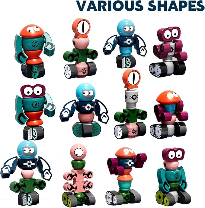 TEMI Magnets Robot Toy for 3 4 5 6 7 Year Old Boys - Transform Toys Planet Magnet Building Toys Stacking for Toddler, Learning Educational Christmas and Birthday Gifts for Kids Ages 3-7