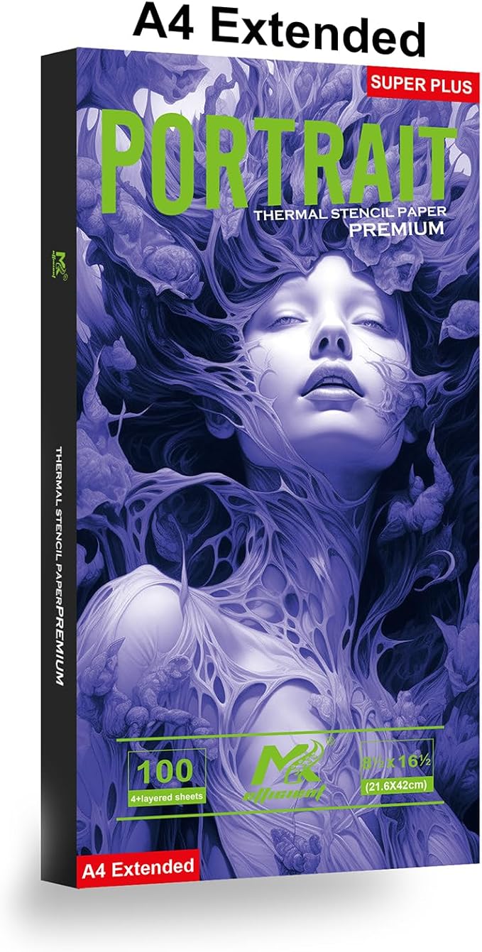 2025 NEW Extended Tattoo transfer paper,100 Sheets Premium Stencil Transfer Paper for Tattooing，4 Layers 8.5" X 16.5"