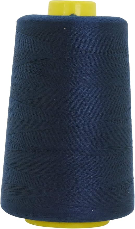 Mandala Crafts 4 Pack of Serger Threads Cones Spools - 40S/2 24000 Yards Polyester Navy Blue Threads for Sergers Machine and Overlock Quilting Sewing Machine