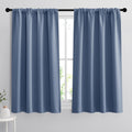 RYB HOME Blackout Closet Curtains - Thermal Insulated Noise Reducing Energy Efficiency Small Window Decor for Kitchen Bedroom Bathroom, 42 inches Wide x 54 inches Long, Stone Blue, 1 Pair